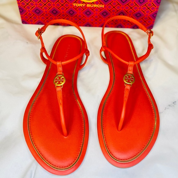 Tory Burch Emmy T-Strap Flat Sandals - Picture 2 of 8
